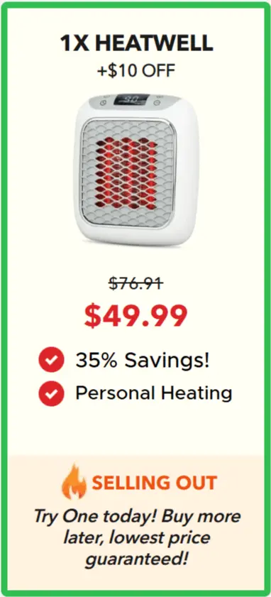 HeatWell Heater package price 